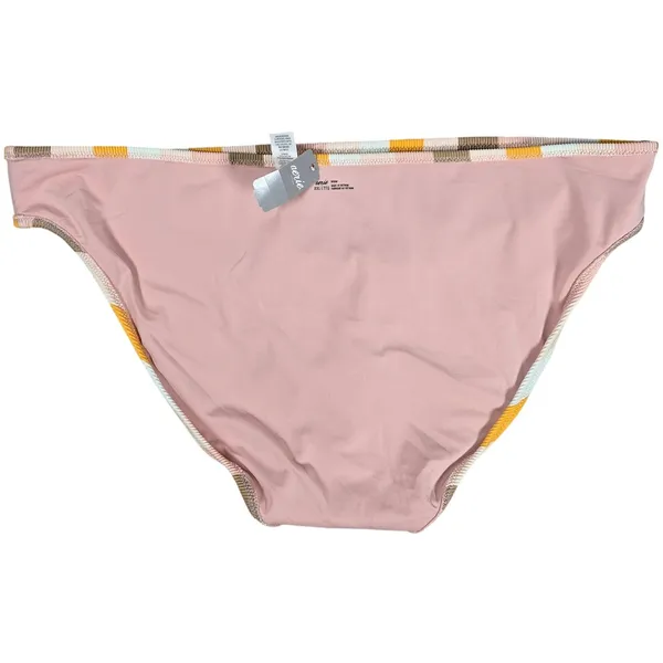 Aerie Ribbed Stripe Bikini Bottoms Ivory Gold Neutral Tan Size XXL‎ - Image 4