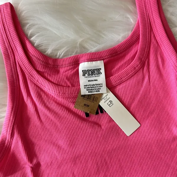 Pink By Victoria’s Secret Ribbed Sleeveless Tank Top Size Medium - Image 3