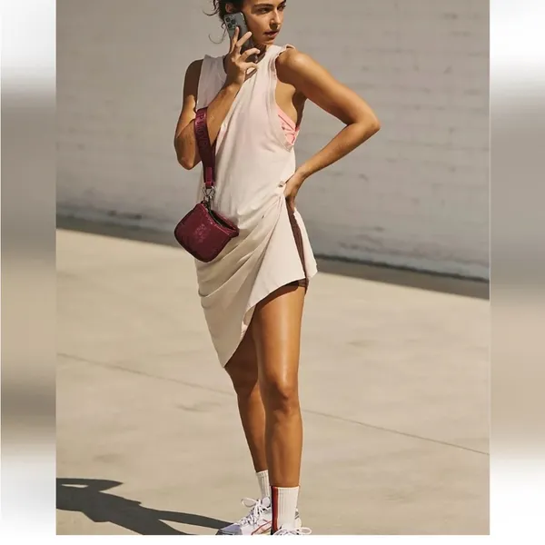 Free People Movement Hot Shot Tunic Dress Cream Oversized M Boho - Image 4