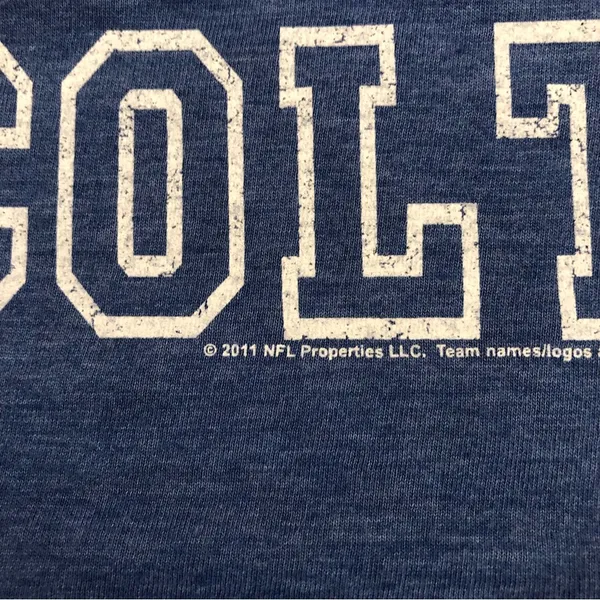 NFL 4 Her Indianapolis Colts Football Helmet Graphic Logo Blue Shirt Womens S. - Image 3