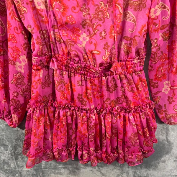 MISA Los Angeles Lorena Mini Dress Careyes Floral Print Size Medium - Image 6