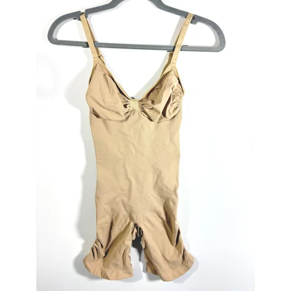 SKIMS Seamless Sculpt Mid Thigh Bodysuit Clay Tan L/G Strong Compression L - Image 4