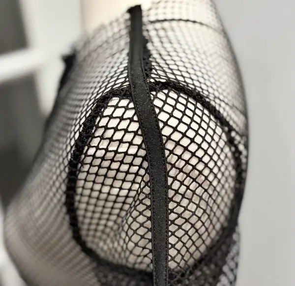 SheIn Black Mesh Punk Rave Mesh Fishnet Zip-up Top - Image 5
