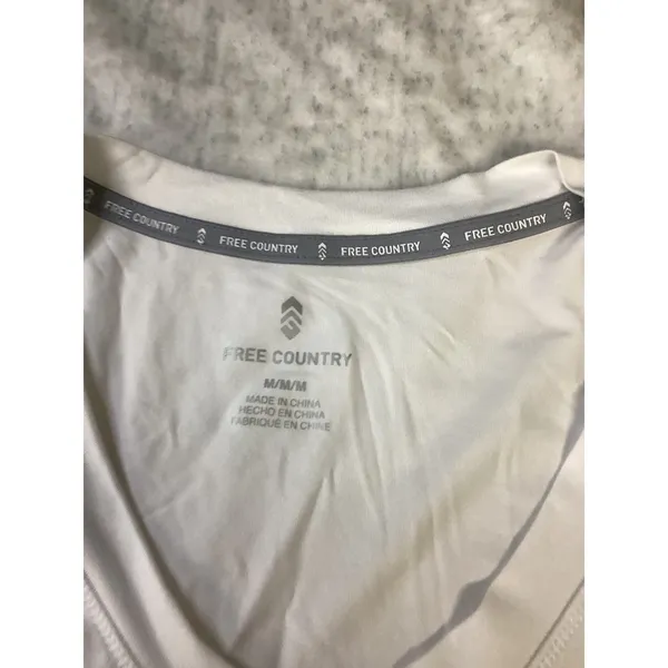 Free Country Women Microtech Chill Tank Top White V-Neck UPF 30 7ILAS4229 Medium - Image 2