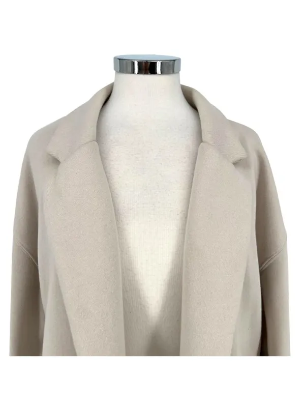 Blanknyc Keep Me Company Beige Open Front Long Minimalist Coat Size Size Small - Image 11