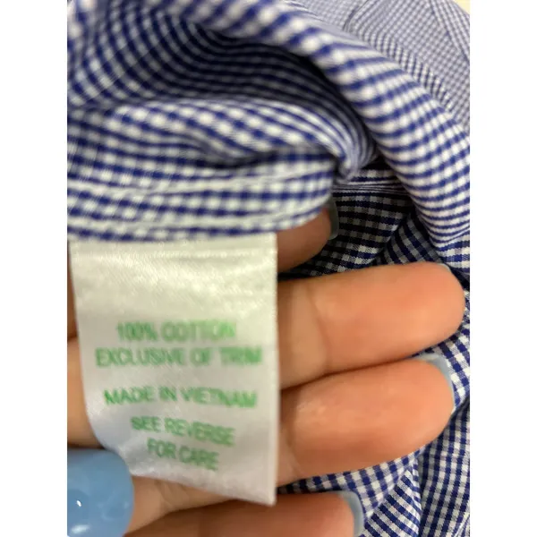 Lilly Pulitzer‎ Button Down Shirt Gingham Print Long Sleeve Top Womens Small - Image 5