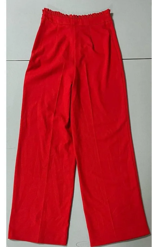 Miss Selfridge Red Belted High-Rise Wide-Leg Pants Bottoms Trousers Slacks Size 2 ❤️✨ - Image 7