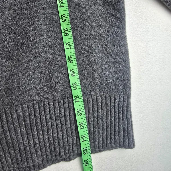 Abercrombie & Fitch Charcoal Gray V Neck Long‎ Sleeve Sweater Dress Size Large - Image 7