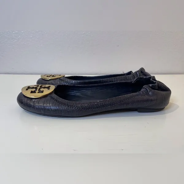 Tory Burch Women’s Python Leather‎ Reva Flats Shoes Size 6 - Image 2