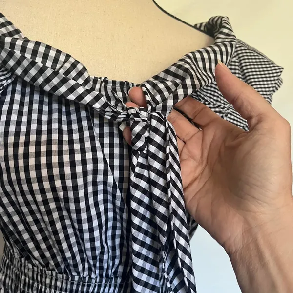 Her Entire Name Says Grace Gingham Dress Sz S Ruffle Cottage Coquette Prairie - Image 5
