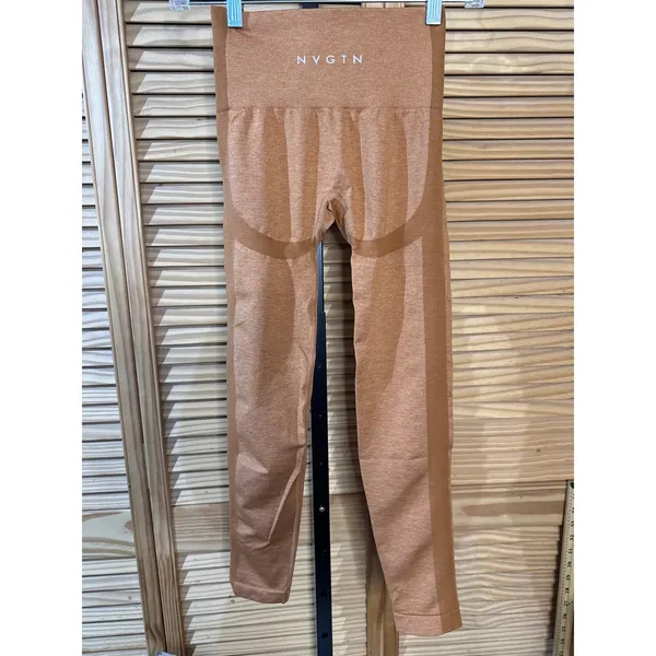NVGTN Seamless High Waisted Leggings Womens XLBrown Workout Pants New - Image 2