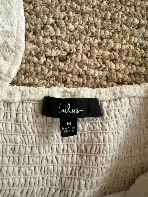 Lulus Top Crop White Lace - Image 3