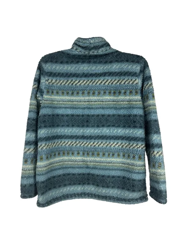 Home Free Illinois Sherpa Pullover Fleece Sweater Mens Large Striped Pattern - Image 5