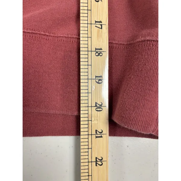 Abercrombie & Fitch Burgundy White Striped Crewneck Sweatshirt XL Cotton‎ Blend - Image 7