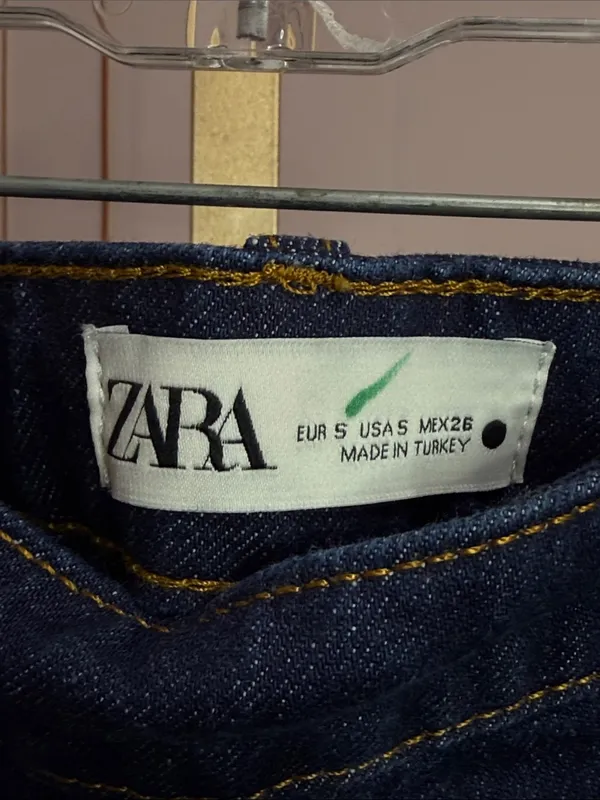 Zara Blue Denim Maxi Skirt High Rise Straight Column Long Jean Skirt. Size S - Image 7