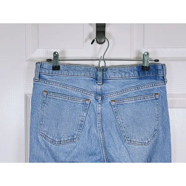 Abercrombie & Fitch 90s Straight Mid Rise Jeans Size 27 Extra Long Blue Retro - Image 6
