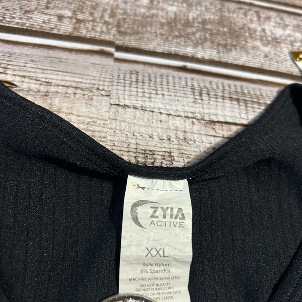 Zyia Ripped Black Sleeveless Tank Top - Image 3