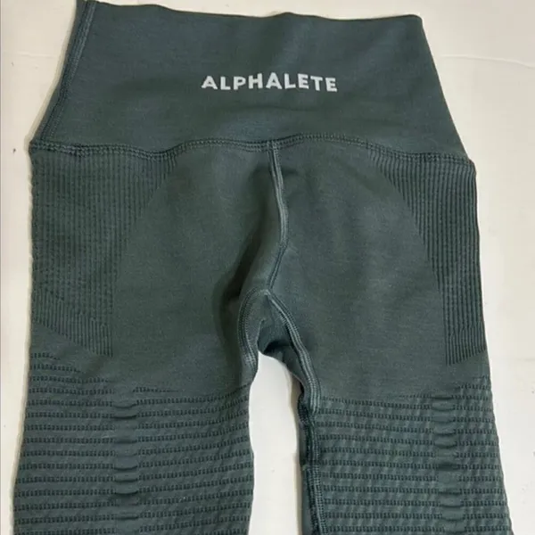 NWOT Alphalete Dark Forest Green Halo Athletic Contour Leggings in Urban Chic XS - Image 6