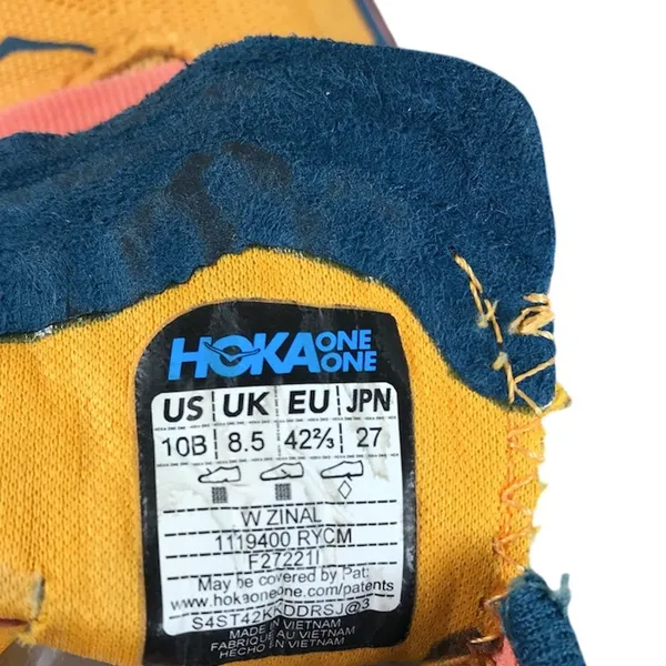 HOKA One One Zinal Trail Running Shoe Sneaker Women 10B Orange Mesh Everyday - Image 9