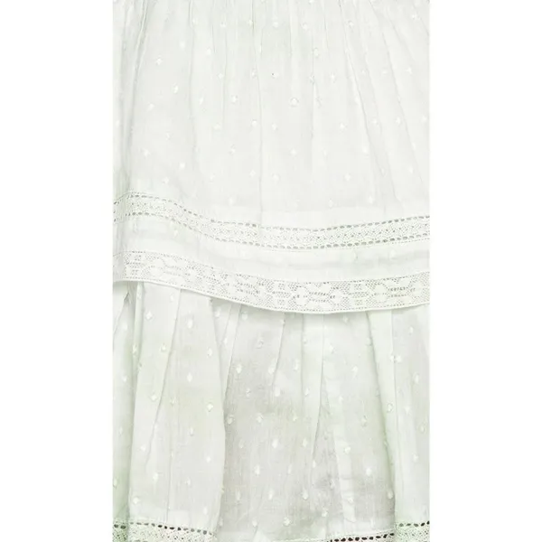 LoveShackFancy Natasha Dress in Moss Green Hand Dye Size Medium 100% Cotton - Image 14
