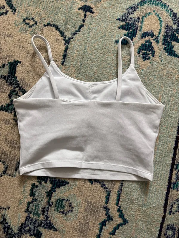 White Cropped Workout Tank - Image 2