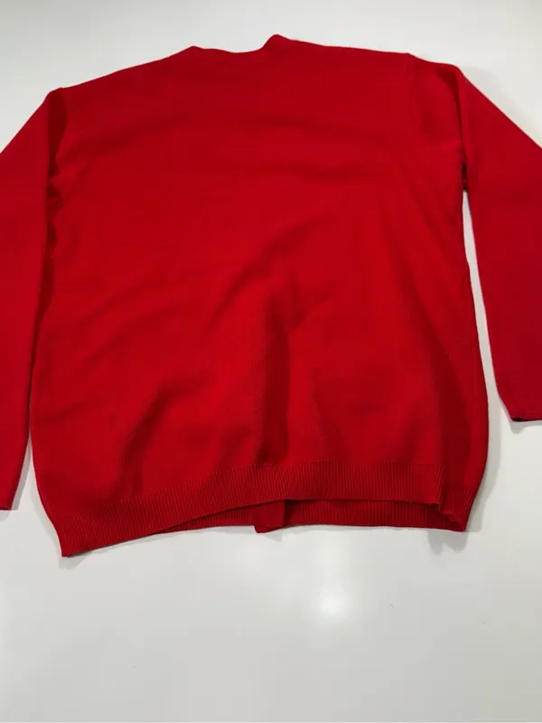 Talbots Red Gold-Button V-Neck Cardigan Size Medium - Image 7