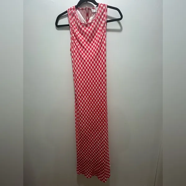 WAYF Midi Lined dress red and white gingham pattern contemporary Size small - Image 9