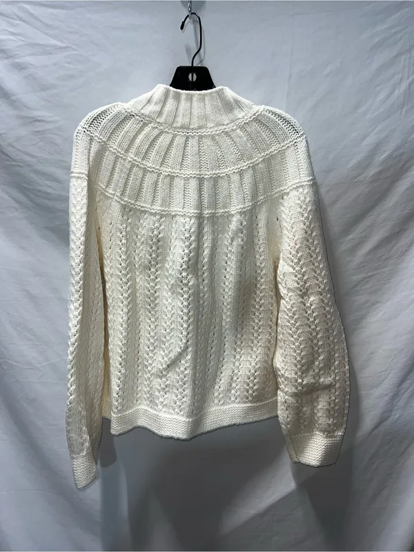 Talbots Women’s XL Cream Zip-Front chunky Cable Knit Sweater - Image 7