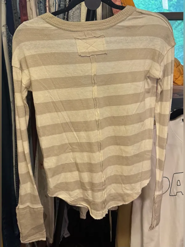 NWT Free People We The Free Sail Away Long Sleeve Tee - neutral combo - XS - Image 9