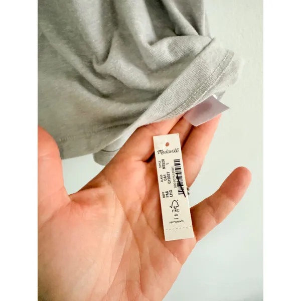 Madewell | NWT Northside Vintage Tee Light Heather Grey Short Sleeve | Sz L - Image 8