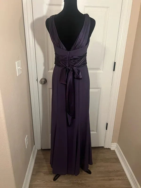 Formal purple bridesmaid evening dress - Image 3
