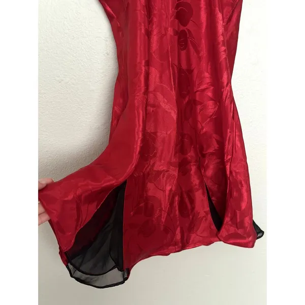 Victoria's Secret Vintage Gold Label Satin Night Gown Women's Red Tulip Tassel - Image 5