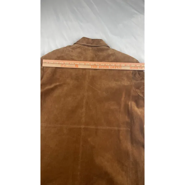 Norm Thompson Womens Brown Suede Leather Button Front Jacket‎ Size 18 Vintage - Image 7