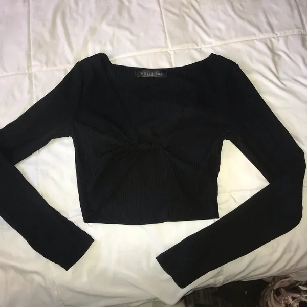White Fox Front tied crop top - Image 3