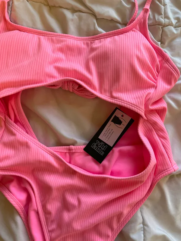 Hot Pink One Piece Bathing Suit - Image 2