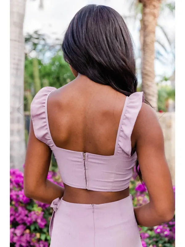 Pink Lily Meant To Be Top Skirt Mauve Set 💜 Small - Image 5