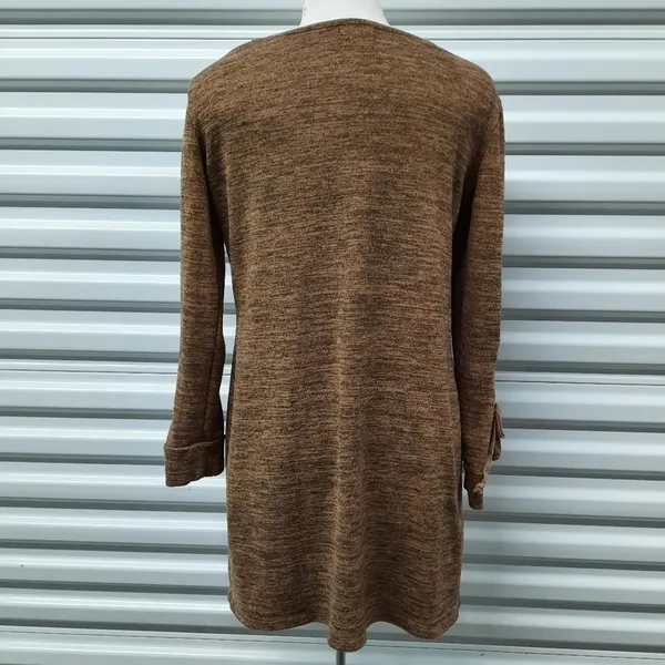 Tacera Womens Knit Sweater Dress Size Small Brown Coastal Cowgirl Fall Boho Chic - Image 5