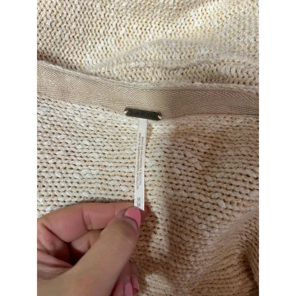 Free People Bright Lights Open Knit Dolman Sweater Cream Medium Beach Coastal‎ - Image 4