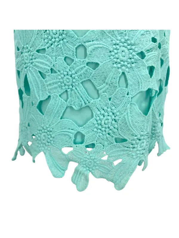 ASTR Lace Sleeveless V-Neck Mini Dress Party Night Out Mint Green Size Medium - Image 8
