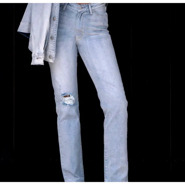 LNDN Landon Denim High Rise Straight Leg Distressed Jeans 36" Waist - Image 4