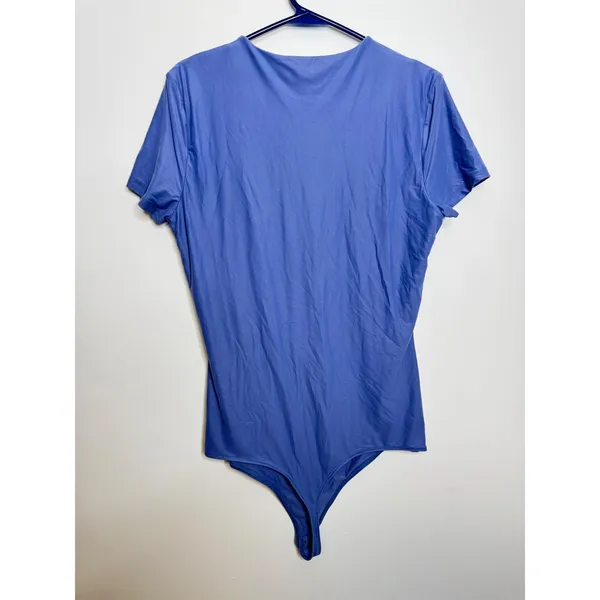 Abercrombie & Fitch Body Suit Womens XLT Blue Excellent Short Sleeve Crew Neck - Image 3