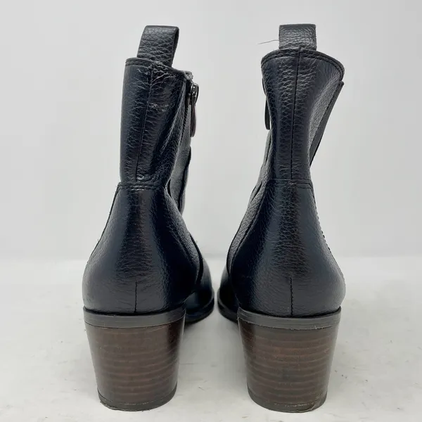 Franco Sarto Black Leather Sager Heeled Chelsea Boots Size 9.5 - Image 4