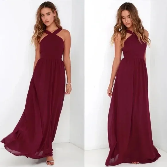 Lulus Burgundy Air of Romance Dress - Image 4