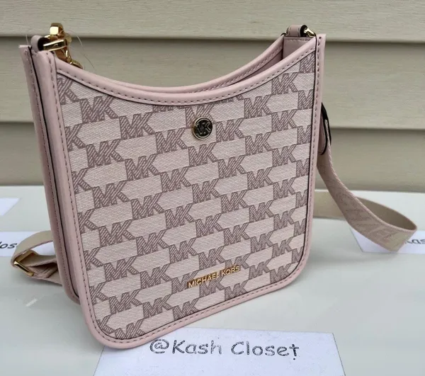Powder Blush Multi Briley Small MK Signature Crossbody Bag - Image 3