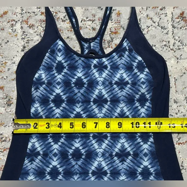 PATAGONIA razor back tank top with Bra size Small blue organic cotton - Image 7