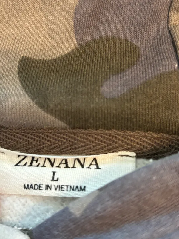Zenana Camo Hoodie L - Soft Fleece Lined - Image 4