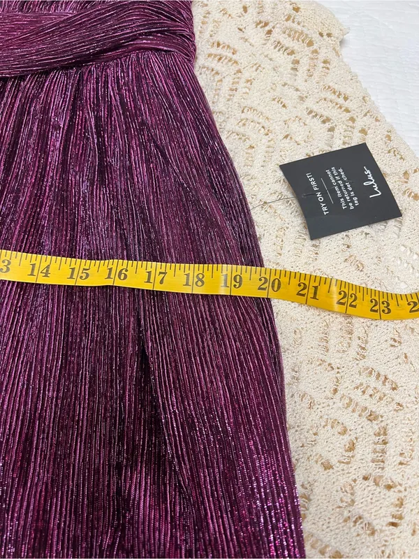 Lulu's Metallic Deep Plum Plunge Mini Dress size L - Image 11