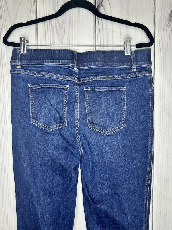Spanx Flared Denim Jeans Raw Edge Hem Rise Sz XL (34x30) 20327R - Image 6