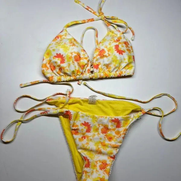 Source Unknown VIBRANT 90s Floral Bikini Set - Image 2