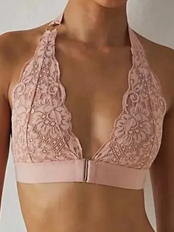 NWT Free People We Are Hah! Got Ur Back Bralette Copper Rose Pink Lace Size Med - Image 2